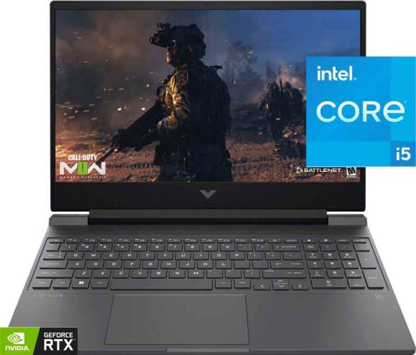 HP Victus Gaming Laptop 15-fa1061ne | Intel Core i5-13420H (up to 4.55 GHz max boost clock, 16 MB L3 cache, 6 cores, 12 threads) | 8GB DDR5 Ram | 512GB SSD | NVIDIA GeForce RTX 2050 Laptop GPU (4 GB GDDR6 dedicated) | 15.6 FHD IPS 144Hz Display | Backlit KB | Win 11 | Mica Silver