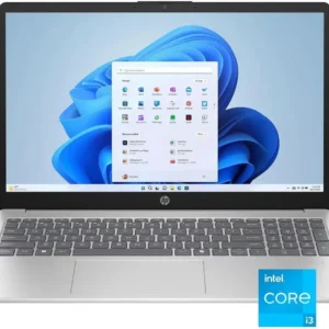HP 15 FD0133wm Intel Core i3 N305 Processor (6 MB L3 cache, 8 cores, 8 threads) 8GB Ram DDR4 256GB SSD NvMe 15.6 FHD Display FP Reader Windows 11 Sliver.